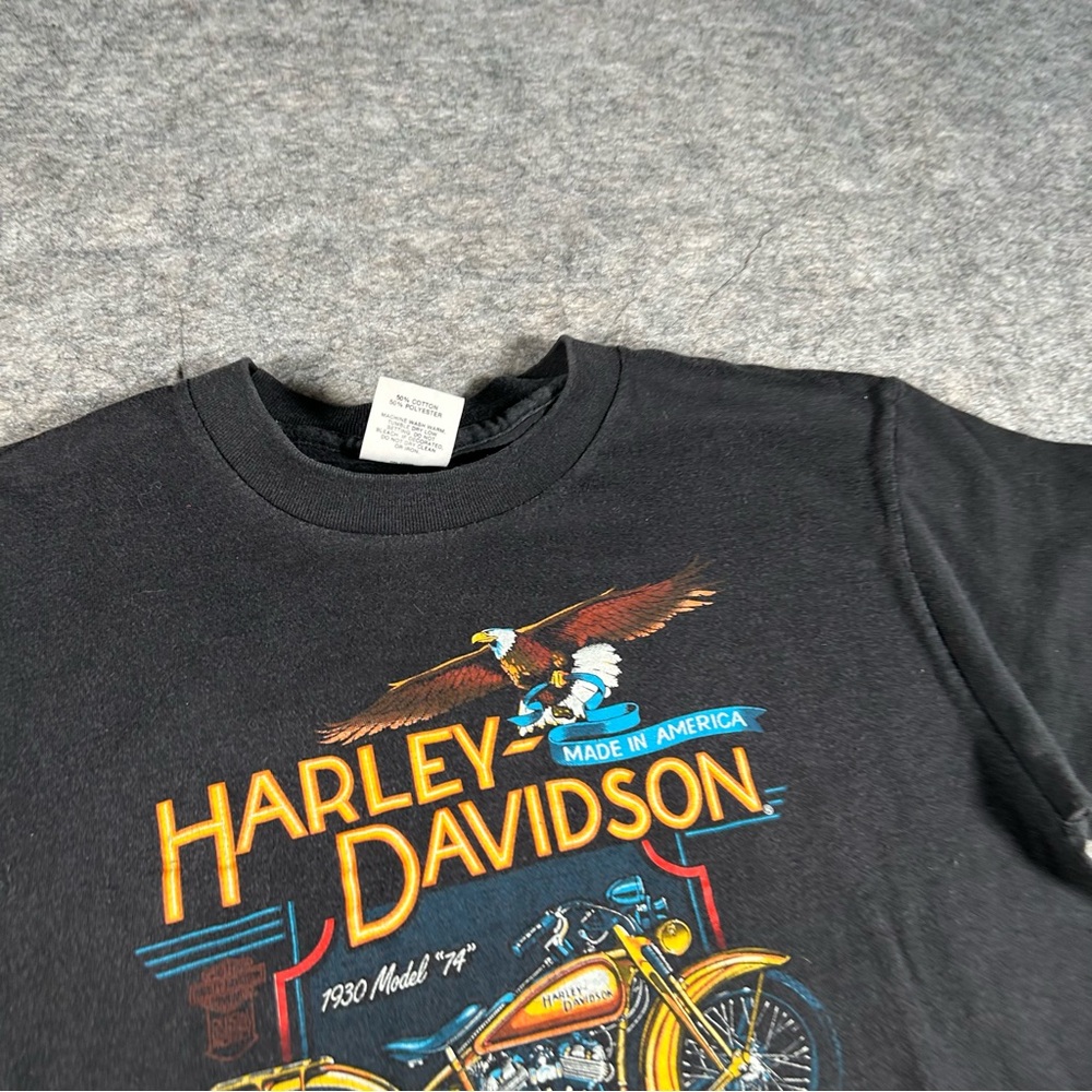 Harley Davidson Shirt Mens Large‎ Black 80s Hit Me 1985 A Legend Since 1903 VTG - Picture 2 of 10